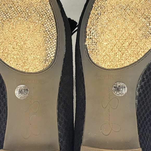 Jessica Simpson Black Vegan Suede, Tassel Lace-Up, Pointy Toe Flats. Women's 7M - Picture 12 of 12